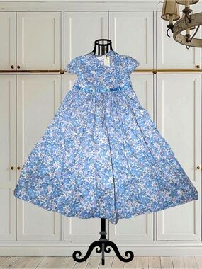 Lily Rose Blue and White Floral Girls' Dress